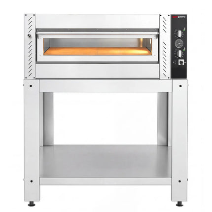 GGM Gastro Electric Deck Pizza Oven - Single Deck - Refractory Stone Deck - 4 - Ø 34cm (34 cm) - Mechanical Controls - up to 450°C - incl. Base frame
