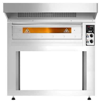 GGM Gastro Electric Deck Pizza Oven - Single Deck - Refractory Stone Deck - 6 - Ø 33cm (33 cm) - incl. Hood & Base frame