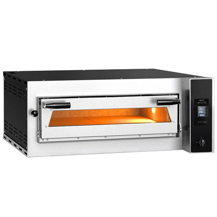 GGM Gastro Electric Deck Pizza Oven - Single Deck - Refractory Stone Deck - 4 x Ø 35cm (35.1 cm) - Digital Controls - up to 400°C