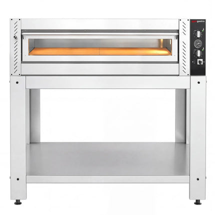 GGM Gastro Electric Deck Pizza Oven - Single Deck - Refractory Stone Deck - 6 - Ø 30cm (30.5 cm) - Mechanical Controls - up to 450°C - incl. Base frame