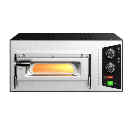 GGM Gastro Electric Deck Pizza Oven - Single Deck - Refractory Stone Deck - 1 x Ø 35cm (35.1 cm) - 230V Single Phase | 13A Plug - Mechanical Controls - up to 450°C