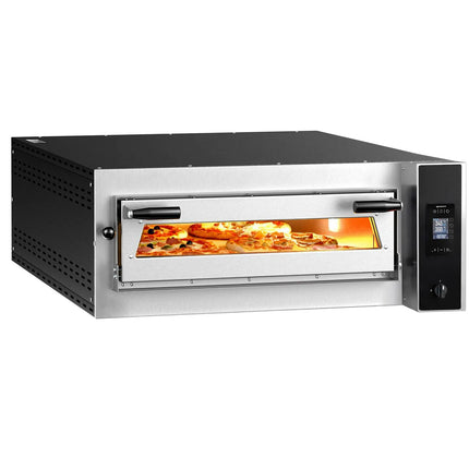 GGM Gastro Electric Deck Pizza Oven - Single Deck - Refractory Stone Deck - 6 - Ø 35cm (35.1 cm) - Touchscreen Controls - up to 400°C