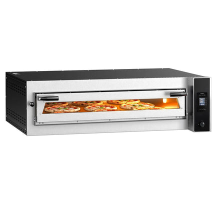 GGM Gastro Electric Deck Pizza Oven - Single Deck - Refractory Stone Deck - 6 x Ø 35cm (35.1 cm) - Touchscreen Controls - up to 400°C