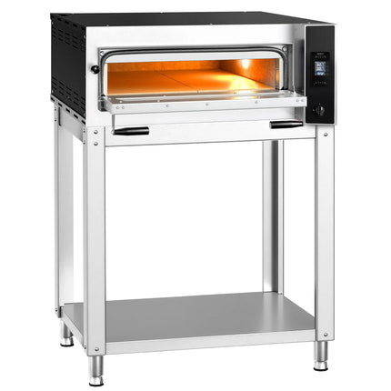 GGM Gastro Electric Deck Pizza Oven - Single Deck - Refractory Stone Deck - 4 - Ø 35cm (35.1 cm) - Touchscreen Controls - up to 400°C - incl. Base frame