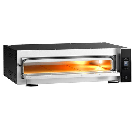 GGM Gastro Electric Deck Pizza Oven - Single Deck - Refractory Stone Deck - 6 x Ø 35cm (35.1 cm) - Touchscreen Controls - up to 400°C