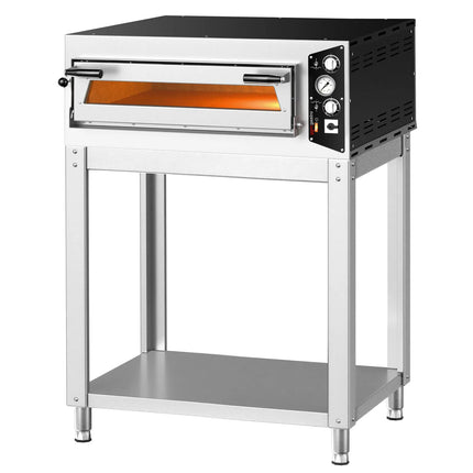 GGM Gastro Electric Deck Pizza Oven - Single Deck - Refractory Stone Deck - 4 - Ø 35cm (35.1 cm) - Mechanical Controls - up to 450°C - incl. Base frame