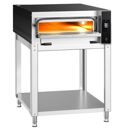 GGM Gastro Electric Deck Pizza Oven - Single Deck - Refractory Stone Deck - 6 - Ø 35cm (35.1 cm) - 230V 3 Phase - Touchscreen Controls - up to 400°C - incl. Base frame