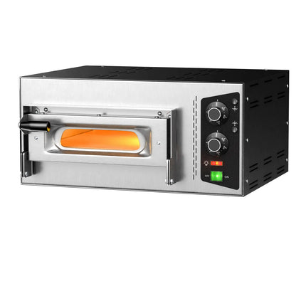 GGM Gastro Electric Deck Pizza Oven - Single Deck - Refractory Stone Deck - 1 x Ø 35cm (35.1 cm) - 230V Single Phase | 13A Plug - Mechanical Controls - up to 450°C