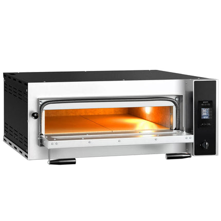 GGM Gastro Electric Deck Pizza Oven - Single Deck - Refractory Stone Deck - 4 x Ø 35cm (35.1 cm) - Digital Controls - up to 400°C