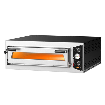 GGM Gastro Electric Deck Pizza Oven - Single Deck - Refractory Stone Deck - 4 x Ø 30cm (30.5 cm) - 3 Phase - Mechanical Controls - up to 450°C