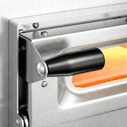 GGM Gastro Electric Deck Pizza Oven - Single Deck - Refractory Stone Deck - 1 x Ø 35cm (35.1 cm) - 230V Single Phase | 13A Plug - Mechanical Controls - up to 450°C