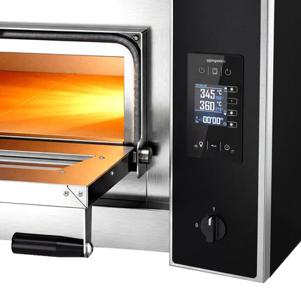 GGM Gastro Electric Deck Pizza Oven - Single Deck - Refractory Stone Deck - 6 - Ø 35cm (35.1 cm) - Touchscreen Controls - up to 400°C