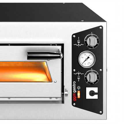 GGM Gastro Electric Deck Pizza Oven - Single Deck - Refractory Stone Deck - 6 - Ø 35cm (35.1 cm) - Mechanical Controls - up to 450°C