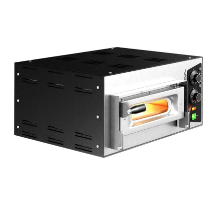 GGM Gastro Electric Deck Pizza Oven - Single Deck - Refractory Stone Deck - 1 x Ø 35cm (35.1 cm) - 230V Single Phase | 13A Plug - Mechanical Controls - up to 450°C
