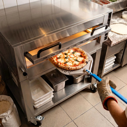 GGM Gastro Electric Deck Pizza Oven - Single Deck - Refractory Stone Deck - 6 - Ø 34cm (34 cm) - Digital Controls