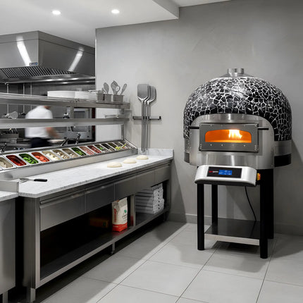 GGM Gastro Electric Deck Pizza Oven - Single Deck - Stone Deck - 6 - Ø 30cm (30.5 cm) - Touchscreen Controls - up to 400°C - incl. Base frame