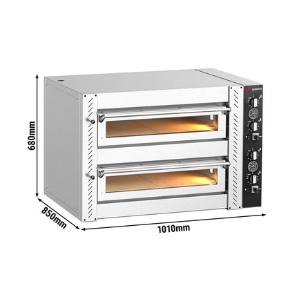 GGM Gastro Electric Deck Pizza Oven - Twin Deck - Refractory Stone Deck - 4+4 - Ø 30cm (30.5 cm) - up to 450°C