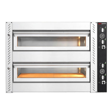 GGM Gastro Electric Deck Pizza Oven - Twin Deck - Refractory Stone Deck - 4+4 - Ø 30cm (30.5 cm) - up to 450°C
