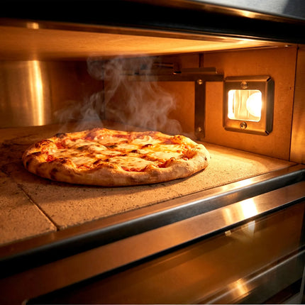 GGM Gastro Electric Deck Pizza Oven - Twin Deck - Refractory Stone Deck - 4+4 - Ø 34cm (34 cm) - Mechanical Controls - up to 450°C