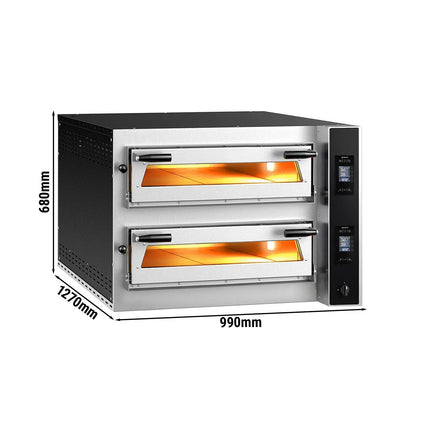 GGM Gastro Electric Deck Pizza Oven - Twin Deck - Refractory Stone Deck - 6+6 - Ø 35cm (35.1 cm) - Digital Controls - up to 400°C