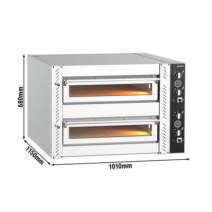 GGM Gastro Electric Deck Pizza Oven - Twin Deck - Refractory Stone Deck - 6+6 - Ø 30cm (30.5 cm) - Mechanical Controls - up to 450°C