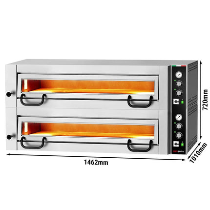 GGM Gastro Electric Deck Pizza Oven - Twin Deck - Refractory Stone Deck - 6+6 - Ø 34cm (34 cm) - Mechanical Controls - up to 450°C