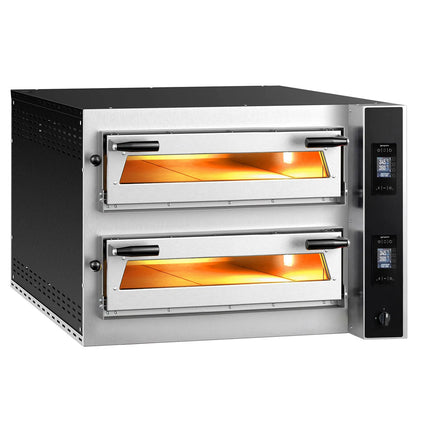 GGM Gastro Electric Deck Pizza Oven - Twin Deck - Refractory Stone Deck - 6+6 - Ø 35cm (35.1 cm) - Digital Controls - up to 400°C