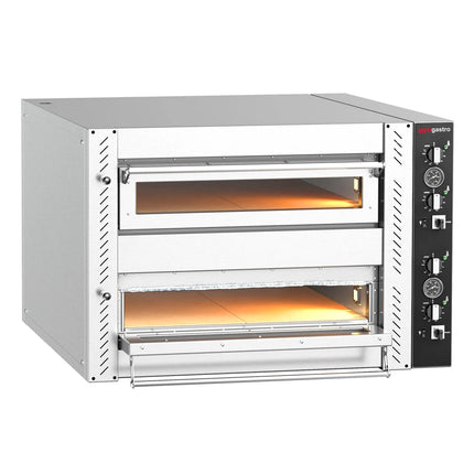GGM Gastro Electric Deck Pizza Oven - Twin Deck - Refractory Stone Deck - 6+6 - Ø 30cm (30.5 cm) - Mechanical Controls - up to 450°C