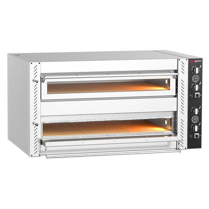 GGM Gastro Electric Deck Pizza Oven - Twin Deck - Refractory Stone Deck - 6+6 - Ø 30cm (30.5 cm) - Mechanical Controls - up to 450°C