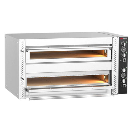 GGM Gastro Electric Deck Pizza Oven - Twin Deck - Refractory Stone Deck - 6+6 - Ø 30cm (30.5 cm) - Mechanical Controls - up to 450°C