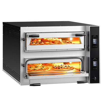GGM Gastro Electric Deck Pizza Oven - Twin Deck - Refractory Stone Deck - 6+6 - Ø 35cm (35.1 cm) - Digital Controls - up to 400°C