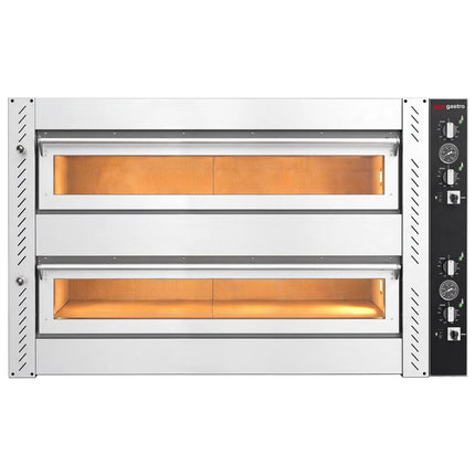 GGM Gastro Electric Deck Pizza Oven - Twin Deck - Refractory Stone Deck - 6+6 - Ø 30cm (30.5 cm) - Mechanical Controls - up to 450°C