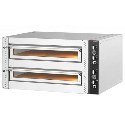GGM Gastro Electric Deck Pizza Oven - Twin Deck - Refractory Stone Deck - 6+6 - Ø 30cm (30.5 cm) - Mechanical Controls - up to 450°C