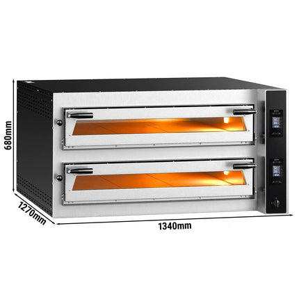 GGM Gastro Electric Deck Pizza Oven - Twin Deck - Refractory Stone Deck - 9+9 - Ø 35cm (35.1 cm) - Touchscreen Controls - up to 400°C