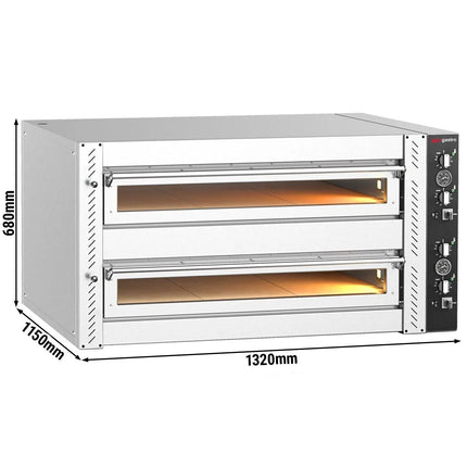 GGM Gastro Electric Deck Pizza Oven - Twin Deck - Refractory Stone Deck - 9+9 - Ø 30cm (30.5 cm) - Mechanical Controls - up to 450°C