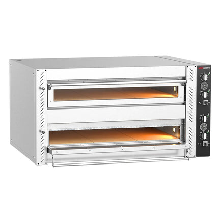GGM Gastro Electric Deck Pizza Oven - Twin Deck - Refractory Stone Deck - 9+9 - Ø 30cm (30.5 cm) - Mechanical Controls - up to 450°C