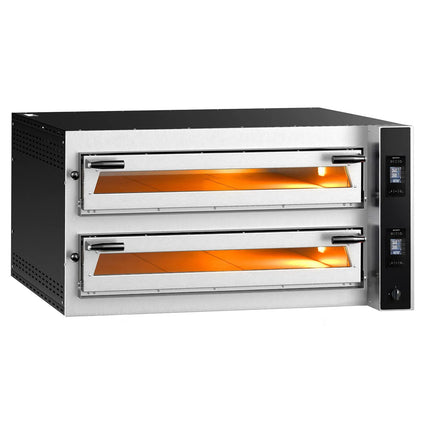 GGM Gastro Electric Deck Pizza Oven - Twin Deck - Refractory Stone Deck - 9+9 - Ø 35cm (35.1 cm) - Touchscreen Controls - up to 400°C