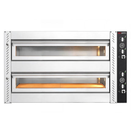 GGM Gastro Electric Deck Pizza Oven - Twin Deck - Refractory Stone Deck - 9+9 - Ø 30cm (30.5 cm) - Mechanical Controls - up to 450°C