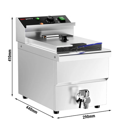 GGM Gastro Electric deep fryer - 12 litres - 3.25 kW - with drain tap