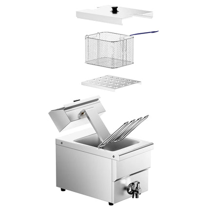 GGM Gastro Electric deep fryer - 12 litres - 3.25 kW - with drain tap