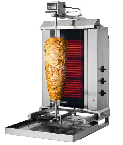 GGM Gastro Electric Doner Kebab Grill (Shawarma/Gyros) - 3 Burner - up to 40kg - 5.40kW - incl. 2 double doors & drip tray