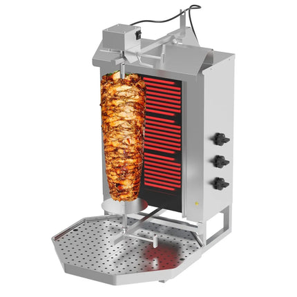 GGM Gastro Electric Doner Kebab Grill (Shawarma/Gyros) - 3 Burner - up to 40kg - 5.4kW - incl. 2 double doors & drip tray