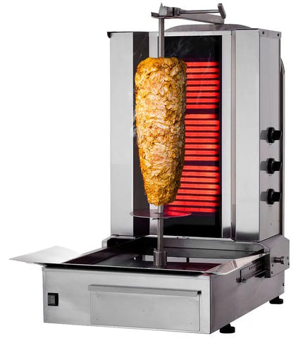 GGM Gastro Electric Doner Kebab Grill (Shawarma/Gyros) - 3 Burner - up to 40kg - 5.40kW - Countertop - incl. 2 double doors & 1 skewer