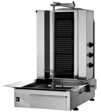 GGM Gastro Electric Doner Kebab Grill (Shawarma/Gyros) - 3 Burner - up to 40kg - 5.40kW - Countertop - incl. 2 double doors & 1 skewer