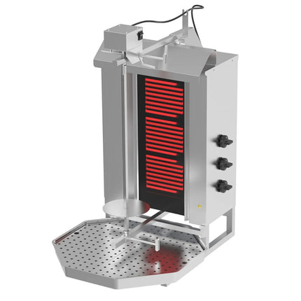 GGM Gastro Electric Doner Kebab Grill (Shawarma/Gyros) - 3 Burner - up to 40kg - 5.4kW - incl. 2 double doors & drip tray