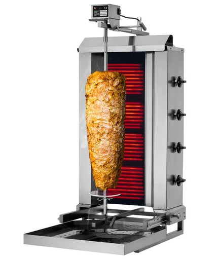 GGM Gastro Electric Doner Kebab Grill (Shawarma/Gyros) - 4 Burner - up to 60kg - 7.2kW - incl. 2 double doors & drip tray
