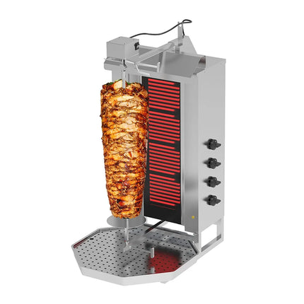 GGM Gastro Electric Doner Kebab Grill (Shawarma/Gyros) - 4 Burner - up to 60kg - 7.2kW - incl. 2 double doors & drip tray