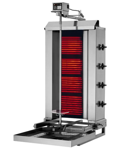 GGM Gastro Electric Doner Kebab Grill (Shawarma/Gyros) - 4 Burner - up to 60kg - 7.2kW - incl. 2 double doors & drip tray