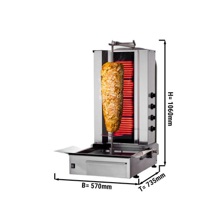 GGM Gastro Electric Doner Kebab Grill (Shawarma/Gyros) - 4 Burner - up to 60kg - 7.20kW - incl. 2 double doors - For CE