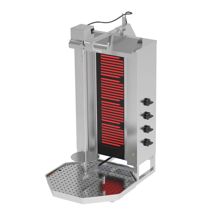 GGM Gastro Electric Doner Kebab Grill (Shawarma/Gyros) - 4 Burner - up to 60kg - 7.2kW - incl. 2 double doors & drip tray